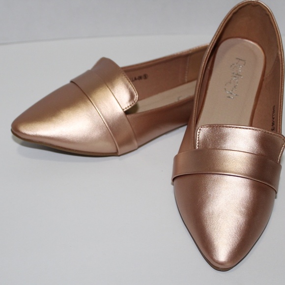 Rose gold loafer flats - Picture 3 of 7